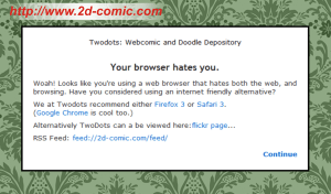 Two-Dots "internet explorer hates you!" front-page.